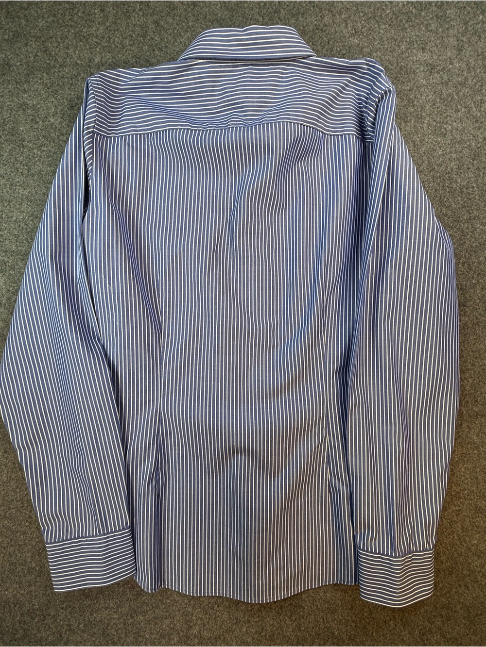 Chaps No Iron Blue & White Stripe Button Front Shirt Women's Large Cotton Preppy - Picture 4 of 11